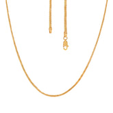 22k Yellow Gold Flat Bismark Chain measuring 2mm width x 20 inch length